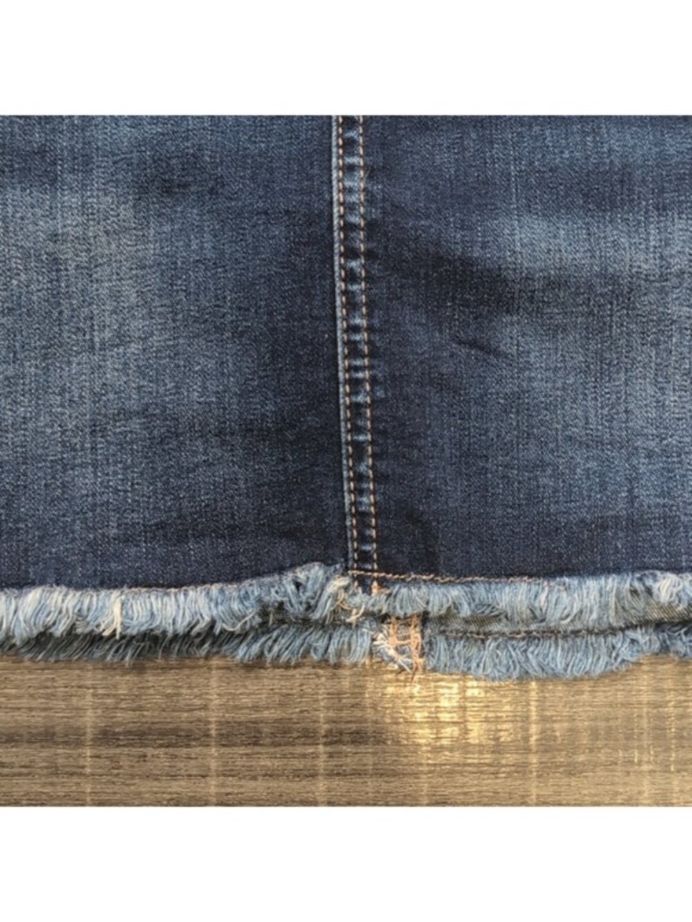 Justice Girls Size 10 Denim Jean Skirt Skort Snap Closure Cut Off Bue Jean - Picture 3 of 13